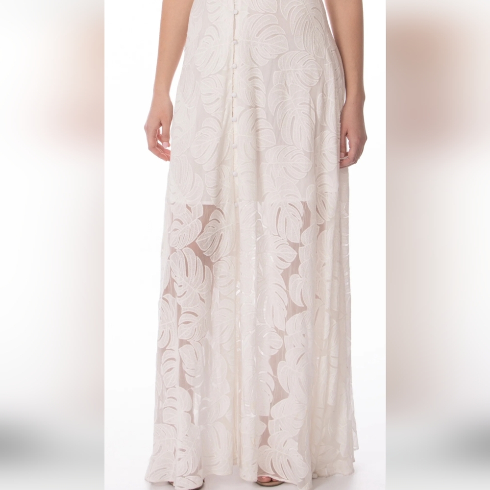 Anthropologie Hutch white maxi skirt